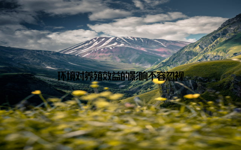 环境对养殖效益的影响不容忽视