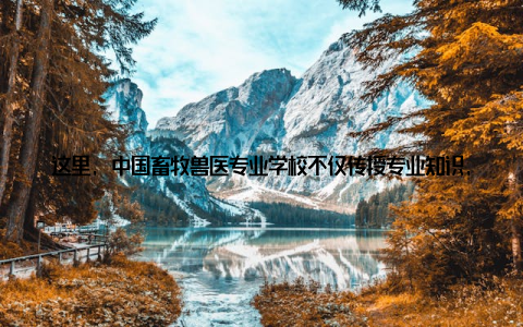 这里, 中国畜牧兽医专业学校不仅传授专业知识, 更注重培养同学们的创新思维和实践能力中国畜牧兽医专业学校, 培养未来行业精英这句话, 不仅仅是一句口号, 更是学校对每一个学生的期许