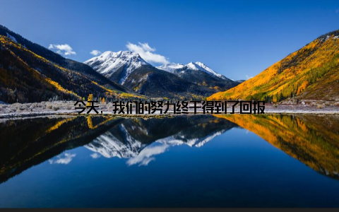 今天, 我们的努力终于得到了回报