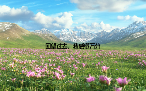 回望过去, 我感慨万分