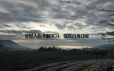 年轻人应不断学习, 提高自身技能