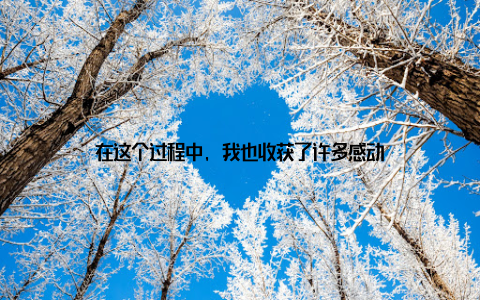 在这个过程中, 我也收获了许多感动