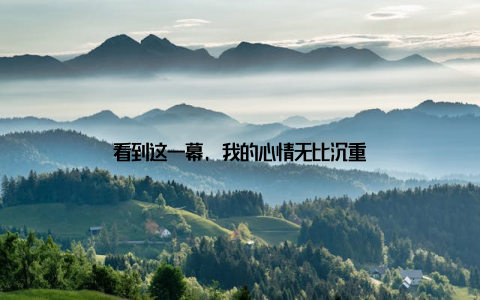 看到这一幕, 我的心情无比沉重