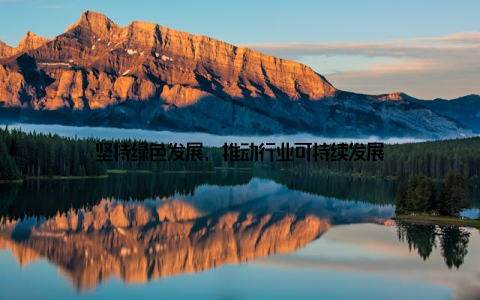 坚持绿色发展, 推动行业可持续发展