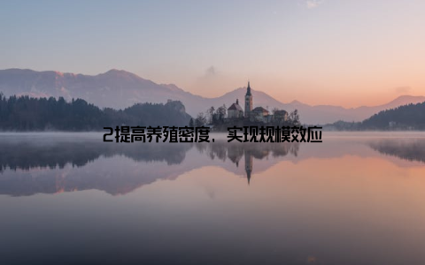 2提高养殖密度, 实现规模效应