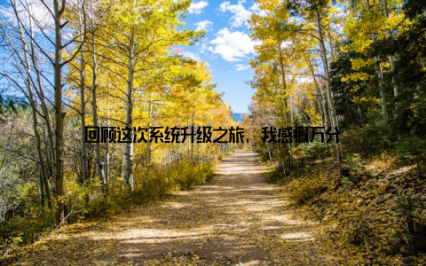 回顾这次系统升级之旅, 我感慨万分