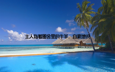 主人指着圈舍里的牛羊, 自豪地说