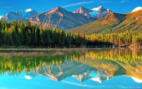 回顾我的畜牧e号之旅, 我感慨万分