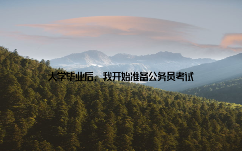 大学毕业后, 我开始准备公务员考试