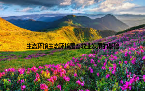 生态环境生态环境是畜牧业发展的基础