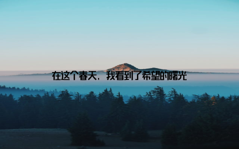 在这个春天, 我看到了希望的曙光