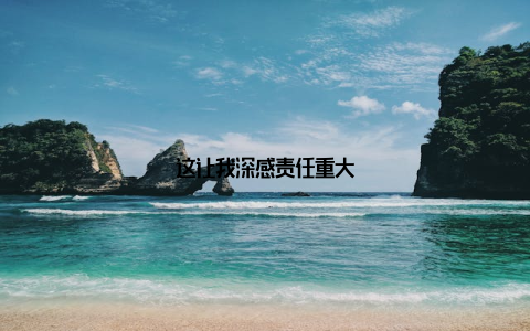 这让我深感责任重大