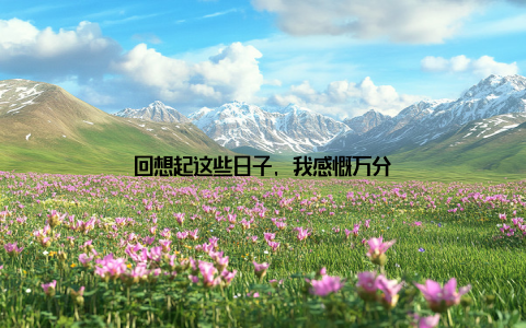 回想起这些日子, 我感慨万分