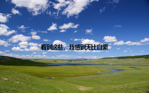 看到这些, 我感到无比自豪