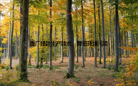 推广绿色生产技术, 降低环境污染