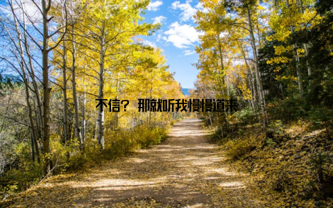 不信? 那就听我慢慢道来